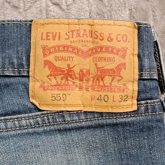Levi's 559 Relaxed Straight 40x31* Blue Jeans Medium Wash Casual Modern Denim - Picture 8 of 10